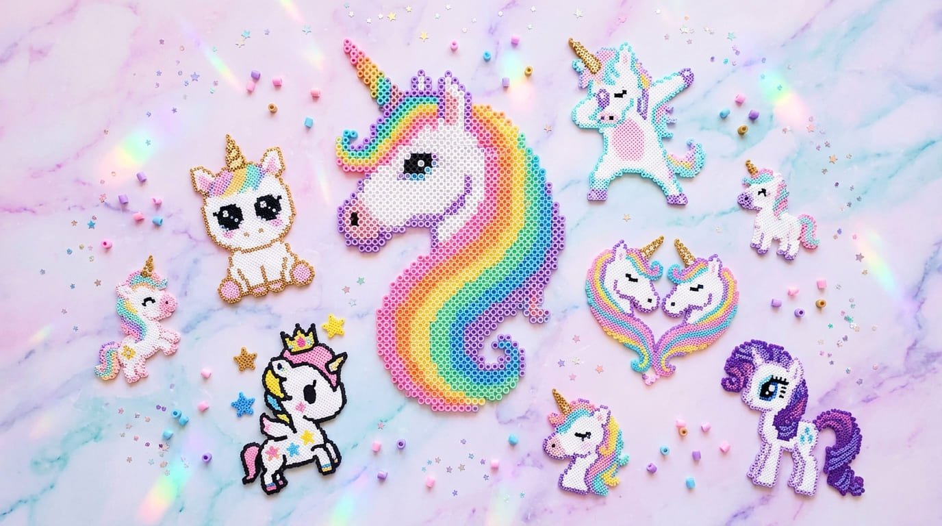 Enhörning Pärlplattor Samling