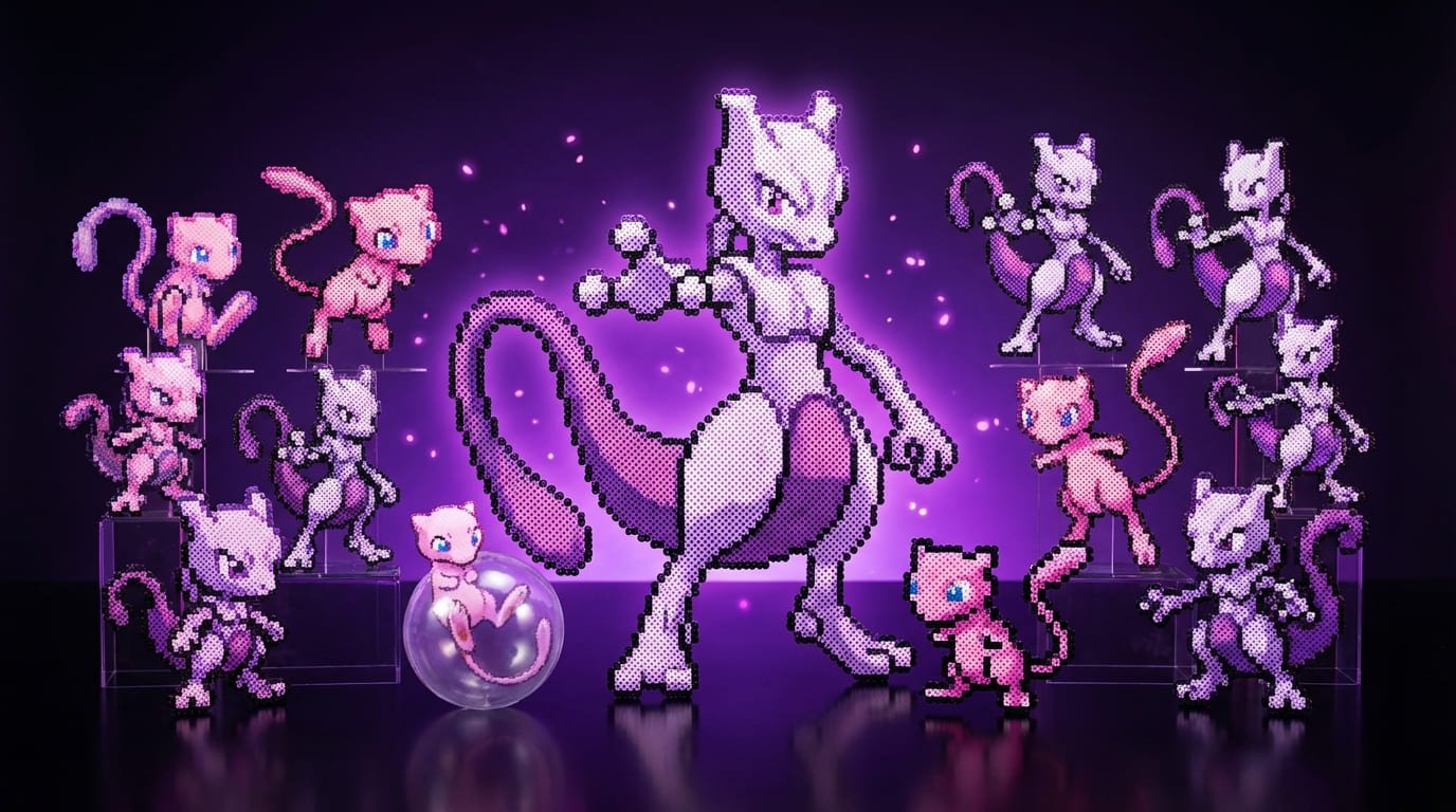 Mew och Mewtwo Pärlplattor Samling
