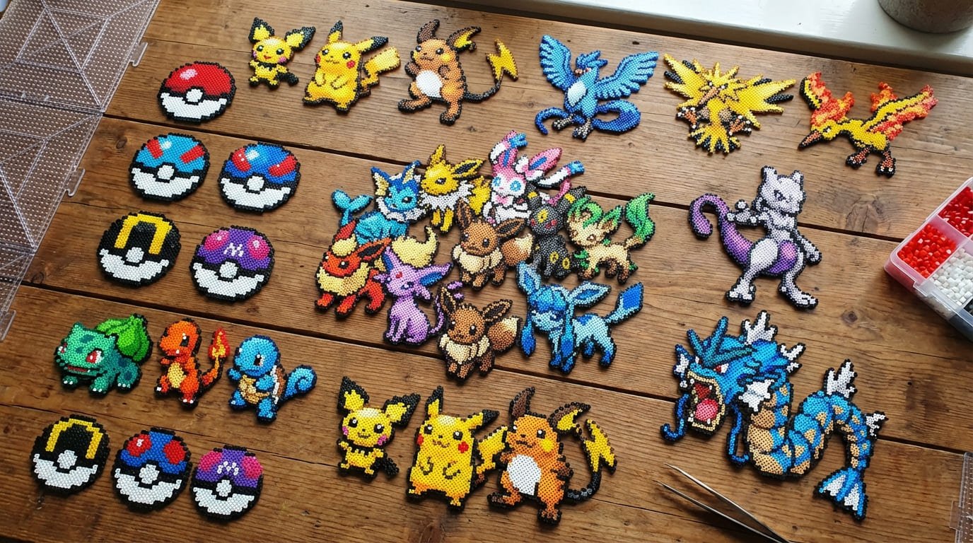 Pokemon Pärlplattor Samling - Pikachu, Charizard, Eevee och fler