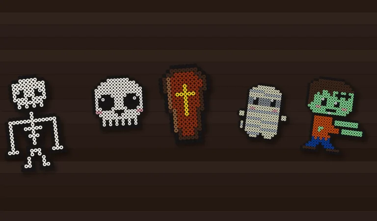 halloween buegelperlen skelett