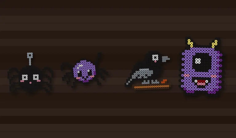 halloween buegelperlen spinne